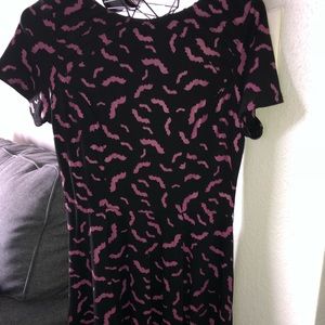 Unique vintage bat print dress